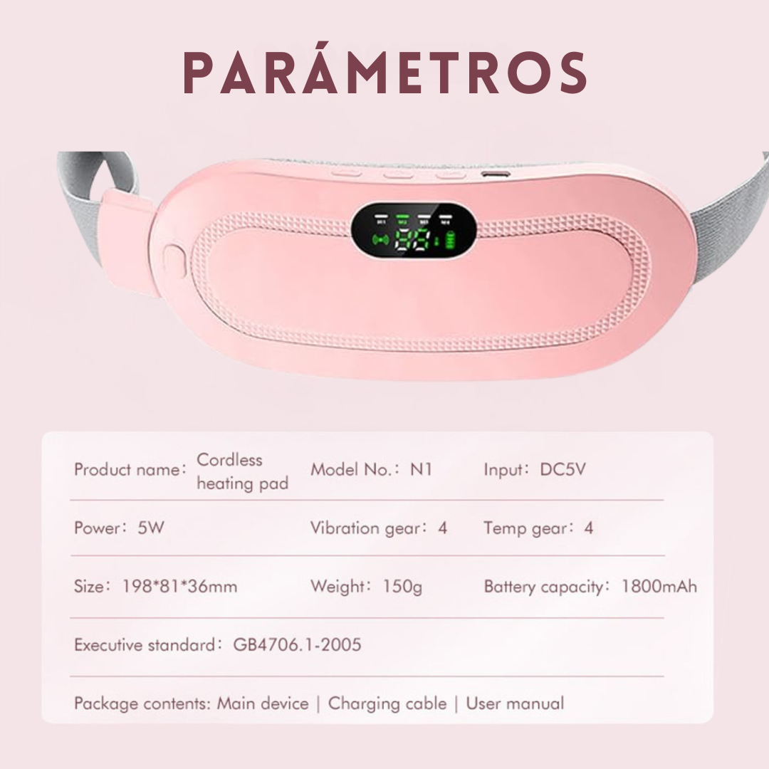 Pink Belt: Banda Térmica & Masajeadora para cólicos